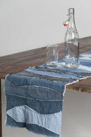 Pin By Sharron Butler On Reusing Old Jeans Denim Table Runner Blue Jeans Crafts Upcycle Jeans