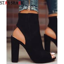 Team with slip dress for a killer look with a cute edge. Parity Peep Toe Block Heel Ankle Boots Up To 76 Off