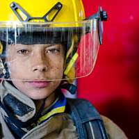 CAPE CANAVERAL, Fla. -- At NASA's Kennedy Space Center in Florida, Mark  Huetter, assistant chief of Training for the center's Fire Rescue  Department, is interviewed near the Shuttle Landing Facility. He discussed