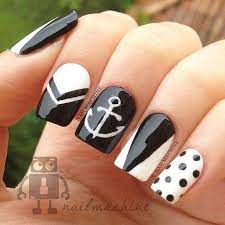 Pintañas azul, blanco y rosa y pinceles finos. 71 Ideas De Unas Marineras Unas Nauticas Disenos De Unas Manicura
