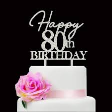 Animated happy 80th birthday card with cake and lit candles. Amazon Com Happy 80th Birthday Cake Topper 80 Years Happy Birthday Cake Topper 80 Anniversary Cake Topper Eighty Birthday Party Decoration Health Personal Care