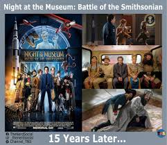 Today is the 15th Anniversary release of the movie Night at the Museum:  Battle of the Smithsonian (Disney+). Directed by Shawn Levy, the movie  stars Ben Stiller, Amy Adams, Owen Wilson, Steve
