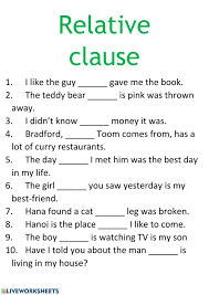 Maybe you would like to learn more about one of these? Relative Clause Exercise In 2021 Relative Clauses Teaching Vowels English As A Second Language