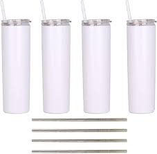 Download Ink Trendz Sublimation Blank Skinny Tumbler Stainless Steel 20 Ounce Tumblers With Plastic Stainless Straws Individually Boxed Polymer Sublimation Coating For Heat Transfer Kitchen Dining Amazon Com