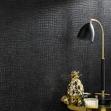 Graham Brown Black Crocodile Removable Wallpaper 32 659 The Home Depot Black Wallpaper Bedroom Wallpaper Accent Wall Black Wallpaper