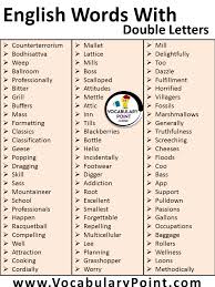 Find any numbered word with letter six in it. English Words With Double Letters Vocabularypoint Com