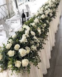 White and green wedding table flowers. Bridal Table Flowers Rosella Floral Designs Sydney Wedding Events Florist