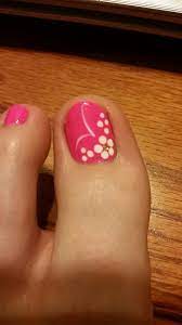 Awesome pedicure nail art with diy designs. Flower Nail Art Toe Nails Addicfashion