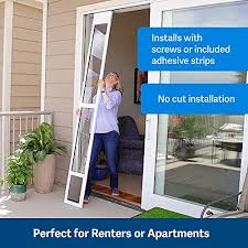 Locate the two adjusting screws at the bottom of the door (on the face or edge of the door) and pry off the trim caps that cover the screws. Petsafe Sliding Glass Cat And Dog Door Insert Great For Rentals And Apartments Small Medium Large Pets No Cutting Diy Installation Buy Online At Best Price In Uae Amazon Ae
