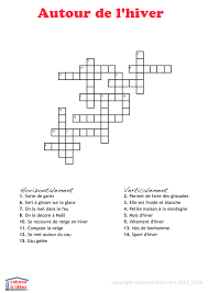 Savoir différencier les différents déterminants (articles et déterminants possessifs et démonstratifs). Mots Croises Hiver Cabane A Idees
