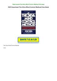 Full Download The Silva Mind Control Method Unlimited By Corbe Flipsnack