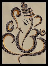 Ganesh Ji Black And Gold Ink See The Om And Shivaji S Ever Faithful Snake Vasuki Adorning His Son S Crown Ganesha Art Elephant God Ganesha Drawing