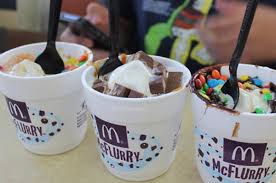 2 cups ice cream, 1/4 cup milk, chocolate of your choice (m&ms!!). Maccas Needs To Explain Their Messed Up Mcflurry Policy