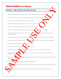 Distance Learning Crash Course U S History Worksheets Episodes 1 5 Bundle History Worksheets Crash Course Crash Course Us History