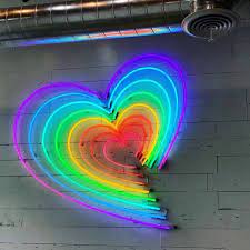 Concept of happy easter and christianity. Neon Rainbow Heart Neon Quotes Neon Art Neon Signs