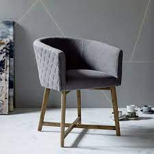 Artificial leather bucket chair side chair with nail head and solid wood feet, used in the reading room of the bedroom,living room chair (white) by red barrel studio®. Quilted Tub Dining Chair Dining Chairs Bungalow Dining Room Furniture