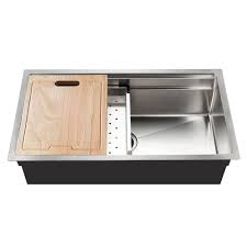 Things to consider when choosing which large kitchen sink is right for you include the installation type, the number of basins, and the basin depth. Rendezvous Dual Level Undermount Stainless Steel Large Single Bowl Kitchen Sink Hamatusa