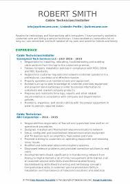 cable technician resume samples