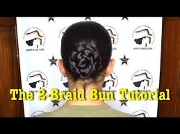 Army Hair 2 Braid Bun Tutorial Braided Bun Braided Bun Tutorials Bun Tutorial