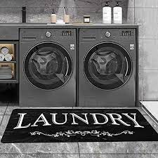 Amazon Com Black Laundry Room Runner Rug Laundry Room Rug Laundry Floor Mat Durable Washhouse Mat Rubber Rug Black Vintage Laundry Room Black Rug Rubber Rugs
