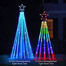 The Choreographed Light Show Tree Hammacher Schlemmer Outdoor Christmas Tree Christmas Light Show Diy Christmas Light Show
