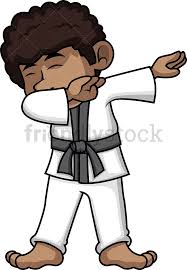 Black And White African American Clip Art Black Karate Boy Dabbing Cartoon Vector Clipart Friendlystock Karate Boy Karate African American Boys