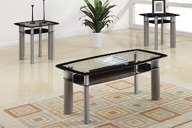 Another modern home innovation is the glass top and metal support combinations. 3pc Apollo Modern Glass Top Coffee Table End Table Set
