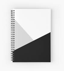 Black And White Composition Book Background Monochromatic Black White Gray Color Block Spiral Notebook By By Jwp Diy Notebook Cover For School Diy School Supplies School Diy