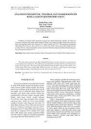 Hal fundamental yang mempengaruhi saham perusahaan ada banyak faktor, yaitu ekonomi makro, ekonomi mikro, analisa sektor industri, berita. Pdf Analisis Fundamental Teknikal Dan Makroekonomi Harga Saham Sektor Pertanian