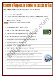 Clauses Of Purpose To In Order To So As To So That