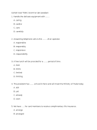 1000 contoh soal bahasa inggris grammar. Kunci Jawaban Tes Toeic Gramman 3 Lasopaelite