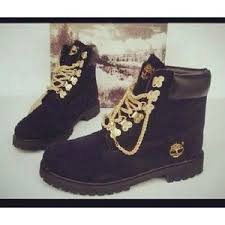 Black And Gold Timberlands Black Timberland Boots With Spikes Black Timberlands With Gold Chain Boots Timberland Boots Black Timberland Boots Women