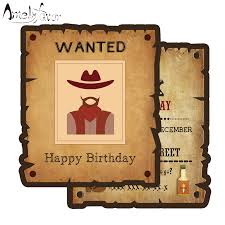 A western theme is appropriate for birthdays, office parties or anytime you want to get a group of your friends together. Cowboy Theme Invitation Card Party Decorations Supplies Wanted Invitation Western Cowboy Event Birthday Party Custom Made 16pcs Cards Invitations Aliexpress