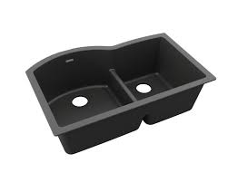 Dax 50/50 double bowl undermount kitchen sink, 18 gauge stainless. Elkay Quartz Classic 33 X 22 X 10 Offset 60 40 Double Bowl Undermount Sink With Aqua Divide Black