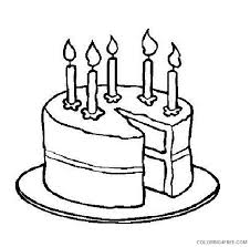 Birthday Cake Coloring Pages With Five Candles Coloring4free Coloring4free Com