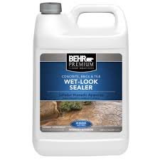 The ideal sealer for concrete countertops bare concrete is porous and vulnerable to staining and chemical attack. Behr Premium 1 Gal Wet Look Sealer 98501 The Home Depot