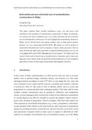 What does hasil mean in malay? Referential And Non Referential Uses Of Nominalization Constructions