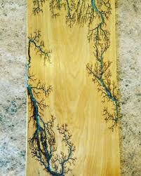 Tried My Hand At The Fractal Wood Burning Art With Glow In The Dark Resin That I Saw On Here Recently Wood Burning Art Wood Art Wood Burning Crafts