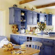 70 Chic Design Ideas To Become Obsessed With Your Kitchen All Over Again Blue Kitchen Cabinets Kitchen Design Country Kitchen