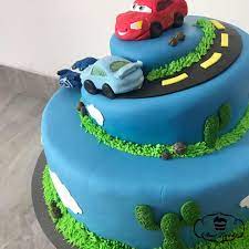 Baby boy first birthday wishes for son. Sweet Layers Cars Themed Cake For A Baby Boy 1st Facebook