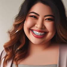 Plus Size Woman Smiling with Braces