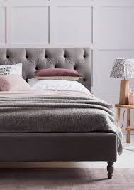 Rating 4.800026 out of 5. Love Your Home Issie Bed Upholstered Beds Grey Buttoned Headboard In Stain Resistant Velvet We Upholstered Beds Modern Upholstered Beds Bedroom Bed Design