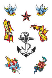 Most feature a rope winding through the anchor, some have stars, and others have sea creatures. Sailor Themed Tattoo Transfers Buy Online In Angola At Angola Desertcart Com Productid 50836745