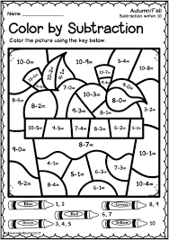 Fall Color By Numbers Worksheets This Resource Is A Selection Of Color By Code Color By Math Pages Math Coloring Worksheets 2nd Grade Math Worksheets