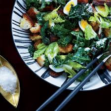 Kale Caesar With Bacon And Eggs Kale Salad Salad Wine Recipes