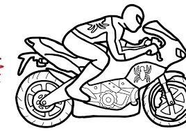 72 spiderman printable coloring pages for kids. Motorcycle Drawing Easy Free Download Best Motorcycle Coloring Home