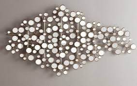 Small Round Mirror Hanging Mini Circle Wall Art Silver Metal Finish Modern Decor Harperblvd Contemporary Circle Wall Art Mirror Sculpture Small Round Mirrors