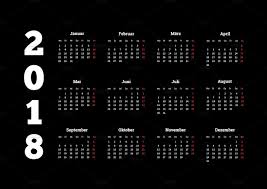 2018 Year Simple On German Language Calendar Design Calendar Calendar Template