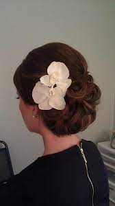 Wedding Hair Updo With Phalaenopsis Orchids Wedding Hair Down Wedding Hairstyles Bridesmaid Updo