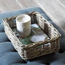 Target grey rope basket bins. Rectangular Grey Buff Rattan Storage Baskets The Basket Company